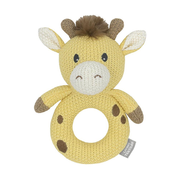 Noah the Giraffe Knitted Grab Rattle Newborn Baby Shower Gift Idea