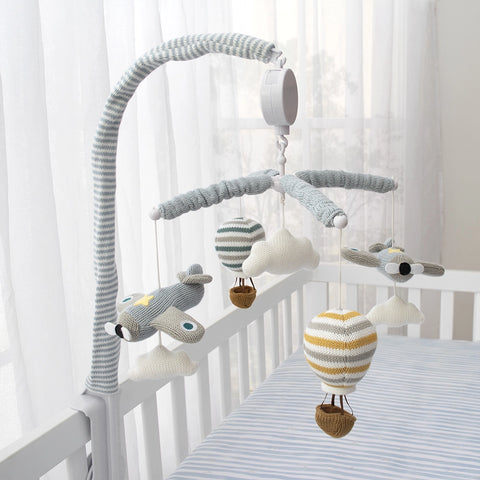Up Up & Away Planes & Hot Air Balloons Baby Nursery Musical Mobile Set