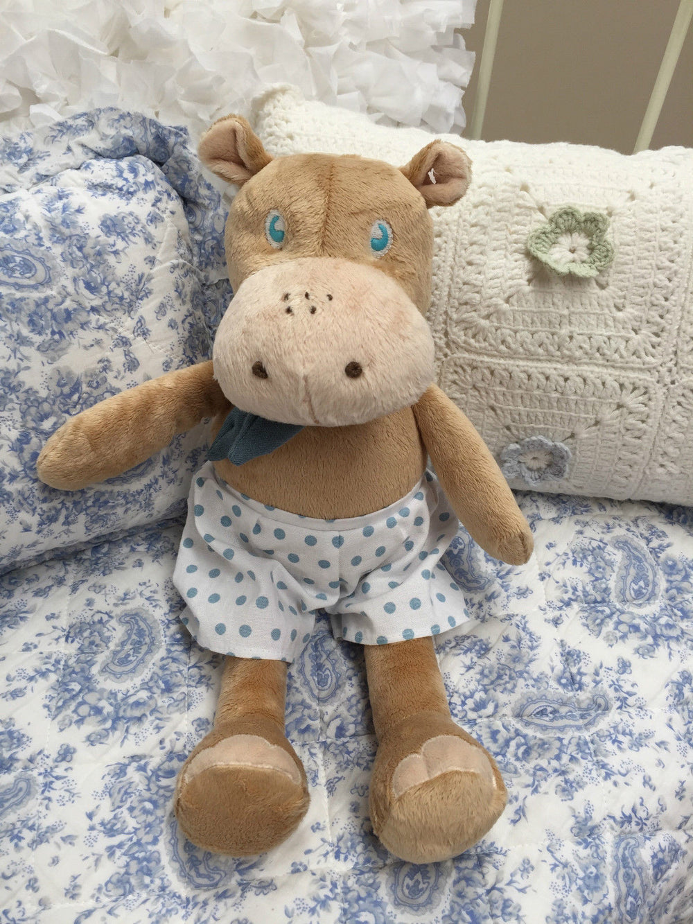 Baby Plush Large Blue Hippo Toy
