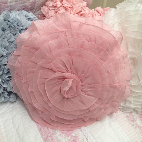 Pink Shabby Chic Rose Flower Cushion