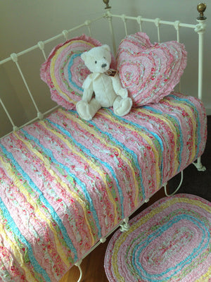 Shabby Chic Millie Frill Heart Cushion