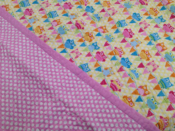 3 pce Hoot Hoot Owl Nursery Cot Quilt & Cushions Package