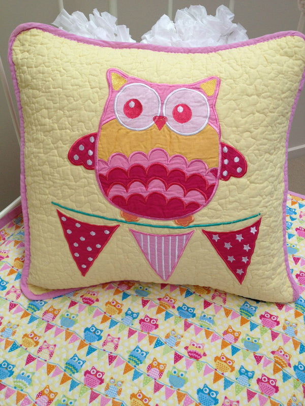 Hoot Hoot Owl Square Cushion Cover