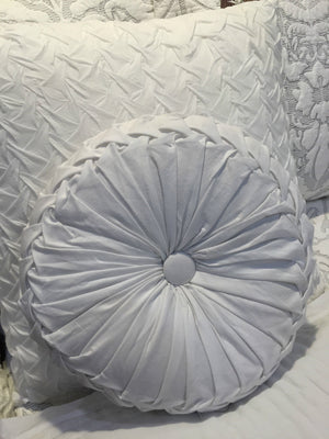 Arrow Smocked Round Pin Wheel Cushion