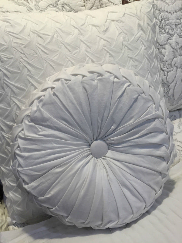 Arrow Smocked Round Pin Wheel Cushion
