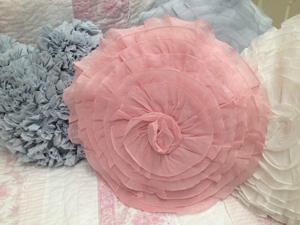 Pink Shabby Chic Rose Flower Cushion