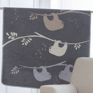 Grey Sloths Baby Pram Bassinet Blanket