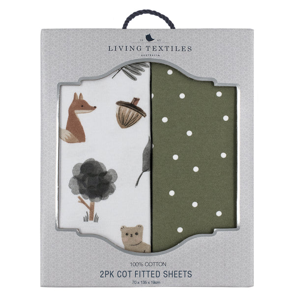 Forest Retreat 2 pack Cot Fitted Sheets