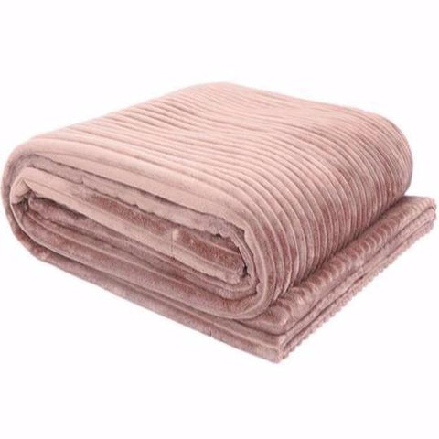 Rosewater Pink Large Channel Throw Rug Snuggle Blanket