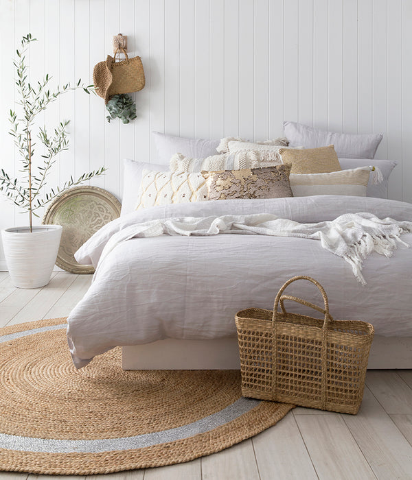 French Linen European Pillow Case - Silver
