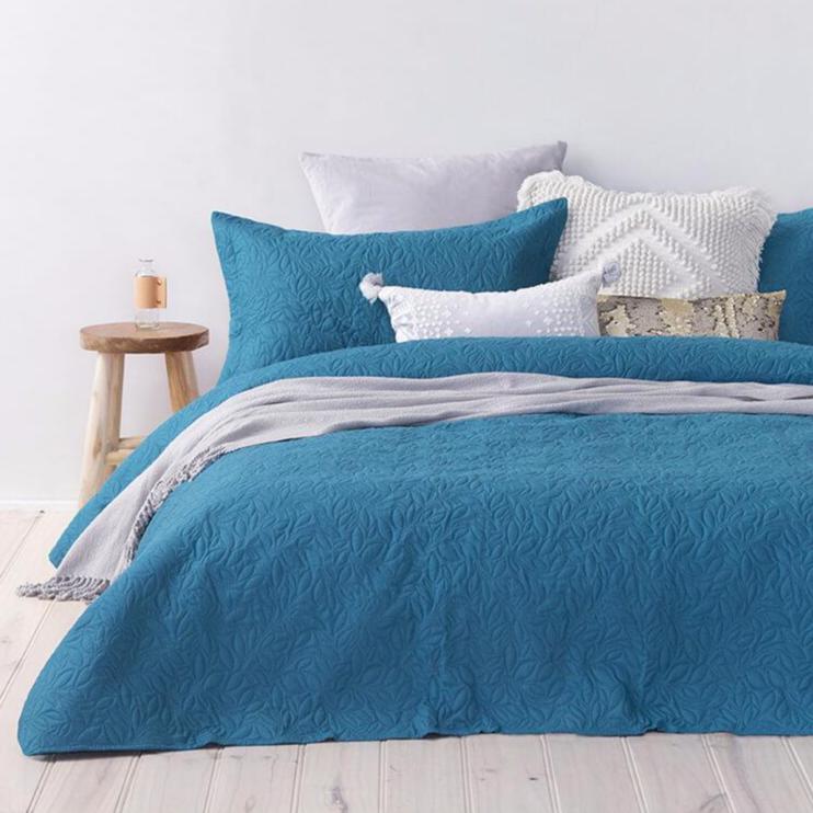 Teal Botanica Coverlet Bedcover Bedspread Set