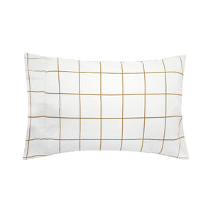 Ivory & Mustard Check Carrington Flannelette Sheet Set.