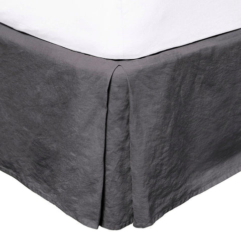 French Flax Linen Valance in Charcoal