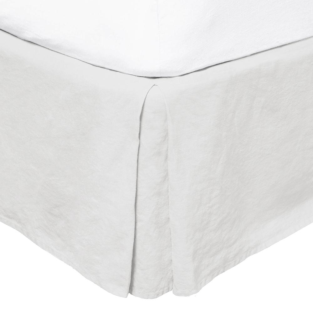 French Flax Linen Valance in White