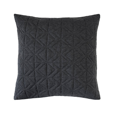 Pair of Cisco Grey Quilted Jersey European Pillow Cases