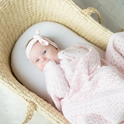 Lattice Pink Cotton Baby Shawl Living Textiles Baby Blanket