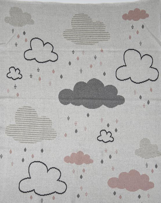Baby Boys Girls Clouds Cotton Gift Boxed Blanket in Blue or Pink