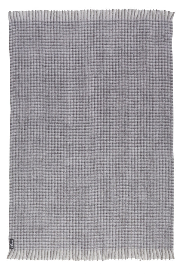 Cobweb Grey Check Mohair Throw Rug