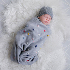 Grey Confetti Premium Cotton Baby Blanket in Gift Box