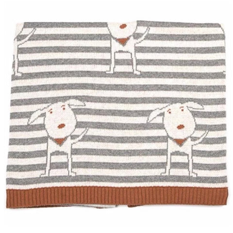Doug Dog Cotton Knit Baby Blanket Indus Design