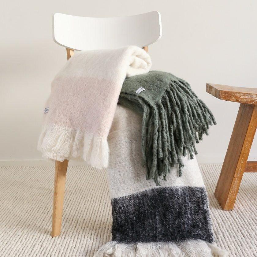 Emerald Soft Acrylic Throw Rug in Pink or Charcoal