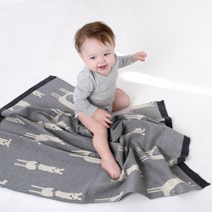 Logan Llama Cotton Knit Baby Blanket