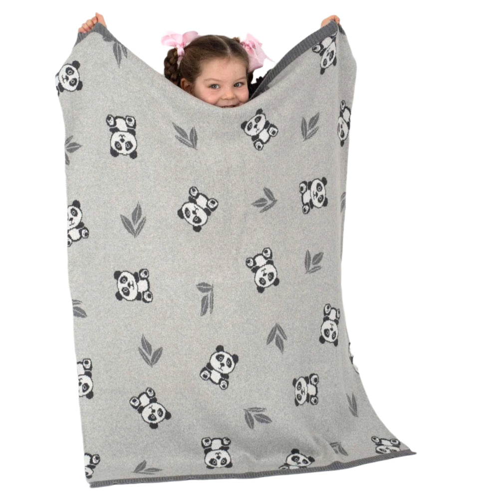 Panda Bao Bao Cotton Knit Baby Blanket