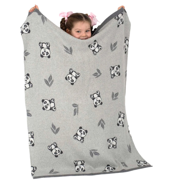 Panda Bao Bao Cotton Knit Baby Blanket