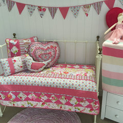 Cotton Quilted Stella Floral Cot Quilt Coverlet
