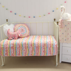 Millie Frill Baby Girls Shabby Chic Nursery Cot Quilt Blanket Coverlet