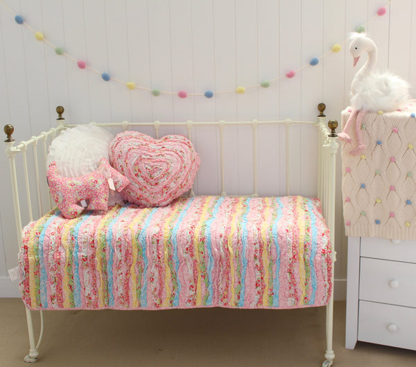 Linens N Things Millie Frill Shabby Chic Cot Quilt Sale