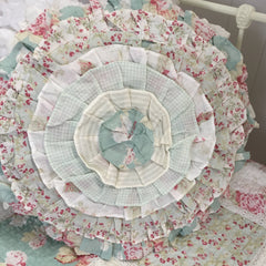 Hannah Round Shabby Chic Ruffle Cushion