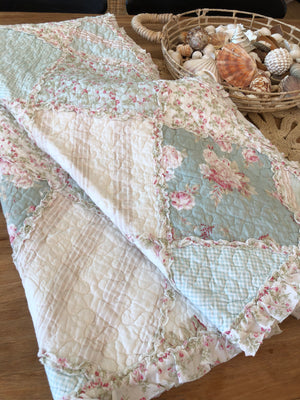 Country Charm Floral Multi Quilted Patchwork Cotton Throw Rug