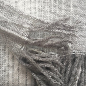 Giggle Giggle Soft Acrylic Throw Rug with Fringe – Grey Stripe
