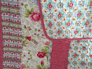 Stella Cotton Quilted Floral Throw Rug
