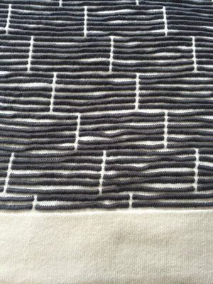 Rib Knit Cotton Slate Natural Throw Rug