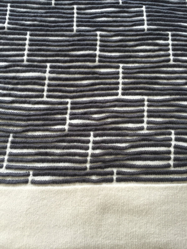 Rib Knit Cotton Slate Natural Throw Rug