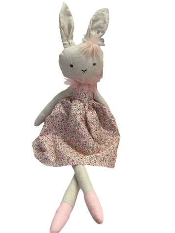 Pink Floral Betty Bunny Toy Doll