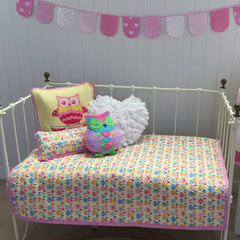 Hoot Hoot Owl Nursery Cot Quilt / Play Mat / Blanket