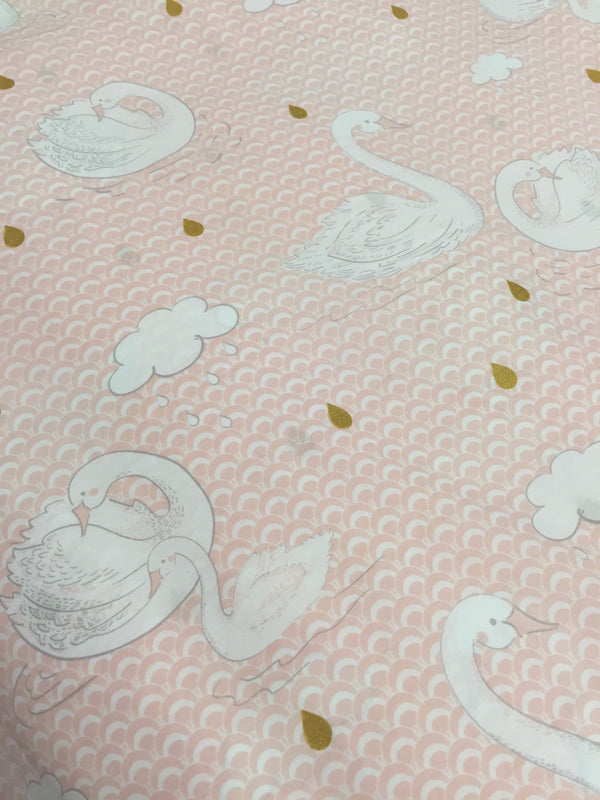 Swan Princess Girls Pink Quilt Cover Set