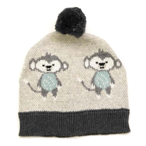 Jungle Monkey Cotton Knit Baby Hat Beanie