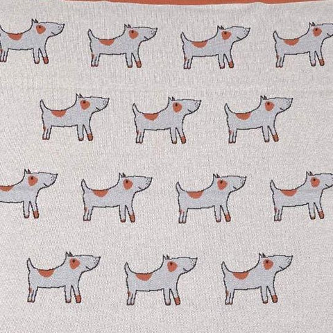 Jack the Dog Cotton Knit Nursery Pram Blanket