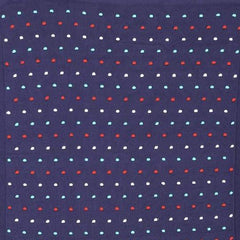 Blue Multi Cotton Knit Pom Pom Baby Blanket