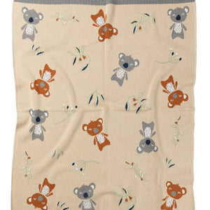Kelly Koala Cotton Knit Baby Blanket Indus Design