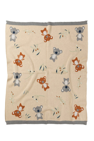 Kelly Koala Cotton Knit Baby Blanket Indus Design