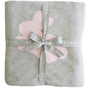 Pink & Grey Bunny & Dots Stroller or Bassinet Blanket Reversible  Baby Blanket