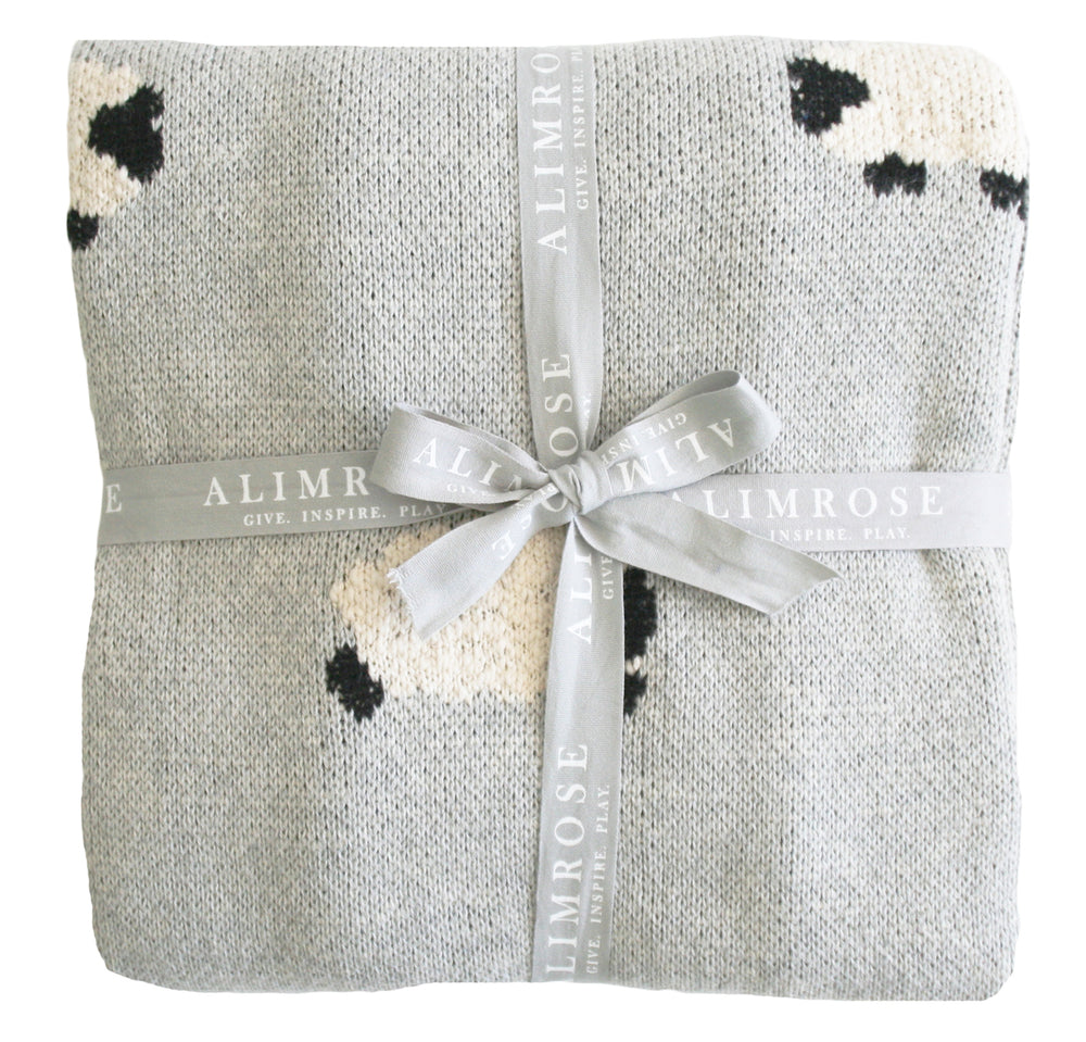 Baa Baa Grey Lamb Organic Cotton Baby Blanket