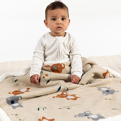 Kelly Koala Sherpa Fleece Baby Blanket Quilt