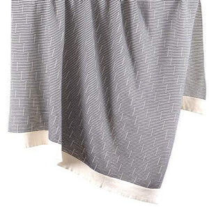 Rib Knit Cotton Slate Natural Throw Rug