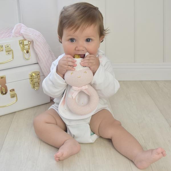 Kenzie Unicorn Grab Rattle  Newborn Baby Shower Gift Idea
